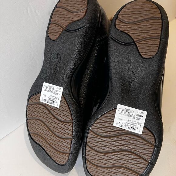 Clarks Leather Water Resistant Ankle Boots w/Faux Fur KEARNS RAMSEY Black - Picture 6 of 9